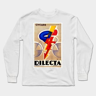 Cycles Dilecta - Vintage French  Advertising Poster Design Long Sleeve T-Shirt